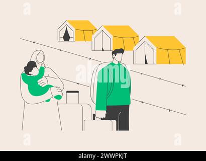 Illustration du vecteur de concept abstrait de migration de frontière. Illustration de Vecteur