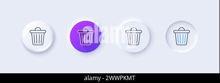 Icône de ligne de corbeille. Ordures, signe de déchets. Supprimer, supprimer. Icônes de ligne. Vecteur Illustration de Vecteur