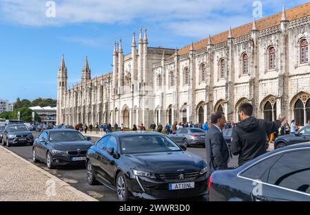 Monastère de Jerónimos également connu sous le nom de Monastère Hiéronymites, Belem, Lisbonne, Portugal, site du patrimoine mondial de l'UNESCO Banque D'Images