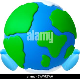 Mains dans des mitaines astronautes tenant la planète Terre. Save the Planet concept. Exploration, science et écologie. Eléments vectoriels de rendu 3D isolés Illustration de Vecteur