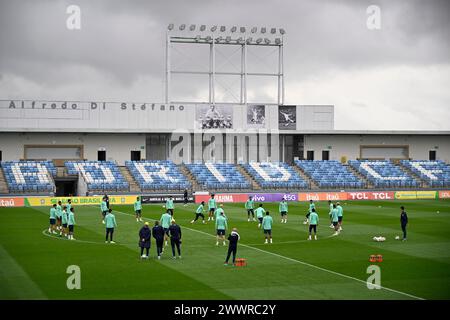 Madrid -Espagne, le 25 mars 2024, les joueurs de l'équipe nationale brésilienne s'entraînent au stade Alfredo Di Stefano de Madrid crédit : Andre Paes/Alamy Live News Banque D'Images