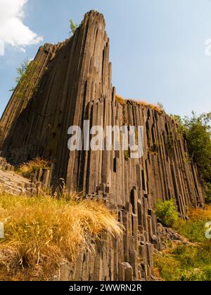 Tuyaux d'orgue de Basalt de Panska skala (République tchèque) Banque D'Images