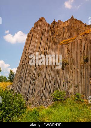 Tuyaux d'orgue de Basalt de Panska skala (République tchèque) Banque D'Images