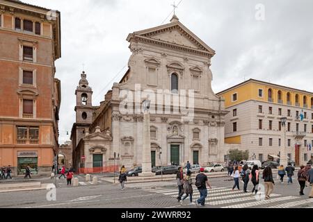 Rome, Italie - 17 mars 2018 : Santa Maria in Traspontina (ou Transpontina) est une église carmélite sur la via della Conciliazione, la route principale de la R. Banque D'Images