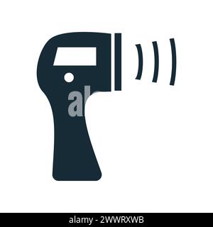 Thermomètre infrarouge sans contact, mesure de la température corporelle, éléments de modèle de conception d'icône de thermomètre électronique Illustration de Vecteur