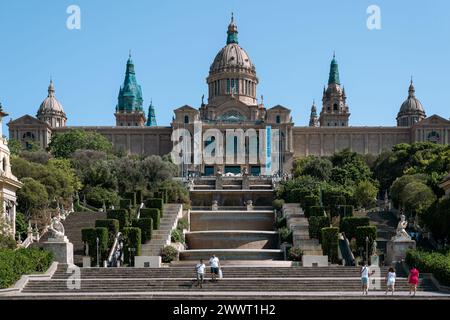 Palau Nacional de Montjuic, Palais National de Montjuic, Museu Nacional d'Art de Catalunya, Barcelone Banque D'Images