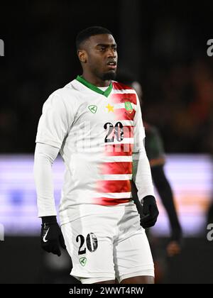 ALMERE - Tyrone Conraad du Suriname lors du match international amical entre le Suriname et la Martinique au stade Almere City FC le 24 mars 2024 à Almere, aux pays-Bas. ANP | Hollandse Hoogte | GERRIT VAN COLOGNE Banque D'Images