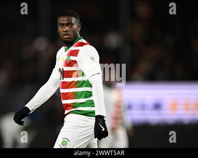 ALMERE - Tyrone Conraad du Suriname lors du match international amical entre le Suriname et la Martinique au stade Almere City FC le 24 mars 2024 à Almere, aux pays-Bas. ANP | Hollandse Hoogte | GERRIT VAN COLOGNE Banque D'Images
