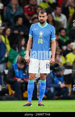 Londres, Royaume-Uni. 23 mars 2024. Fabricio Bruno lors du match amical international Angleterre/Brésil au stade de Wembley, Londres, Angleterre, Royaume-Uni le 23 mars 2024 crédit : Every second Media/Alamy Live News Banque D'Images