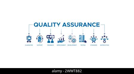 Concept d'illustration vectorielle d'icône Web d'assurance qualité Illustration de Vecteur