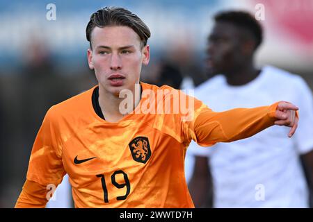 ASSEN - Jesse van de Haar Holland U19 lors du match qualificatif du Championnat d'Europe dans le groupe 2 élite entre les pays-Bas O19 et la France O19 au Sportpark Marsdijk le 23 mars 2024 à Assen, pays-Bas. ANP | Hollandse Hoogte | GERRIT VAN COLOGNE Banque D'Images