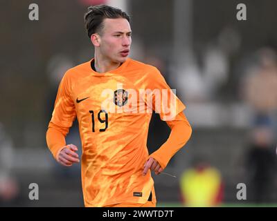 ASSEN - Jesse van de Haar Holland U19 lors du match qualificatif du Championnat d'Europe dans le groupe 2 élite entre les pays-Bas O19 et la France O19 au Sportpark Marsdijk le 23 mars 2024 à Assen, pays-Bas. ANP | Hollandse Hoogte | GERRIT VAN COLOGNE Banque D'Images