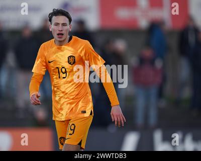 ASSEN - Jesse van de Haar Holland U19 lors du match qualificatif du Championnat d'Europe dans le groupe 2 élite entre les pays-Bas O19 et la France O19 au Sportpark Marsdijk le 23 mars 2024 à Assen, pays-Bas. ANP | Hollandse Hoogte | GERRIT VAN COLOGNE Banque D'Images