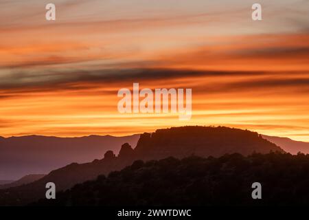 Coucher de soleil près de Sedona, Arizona, automne, par Dominique Braud/Dembinsky photo Assoc Banque D'Images