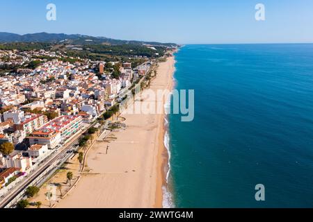 Vue panoramique sur Canet de Mar, Espagne Banque D'Images