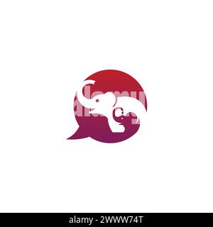 Logo deux éléphants. Icône éléphant Illustration de Vecteur