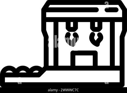 illustration vectorielle d'icône de ligne de métal de forgeron de traitement thermique Illustration de Vecteur