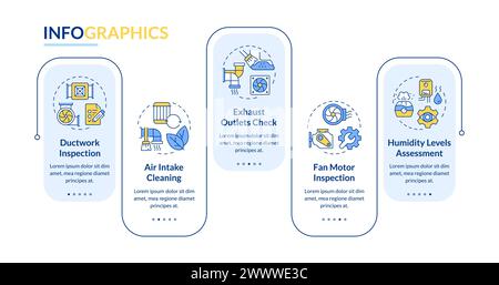 Modèle infographique rectangle bleu inspection ventilation Illustration de Vecteur