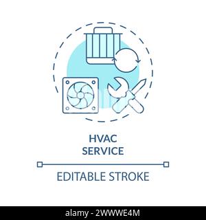 Icône de concept bleu de service HVAC Illustration de Vecteur