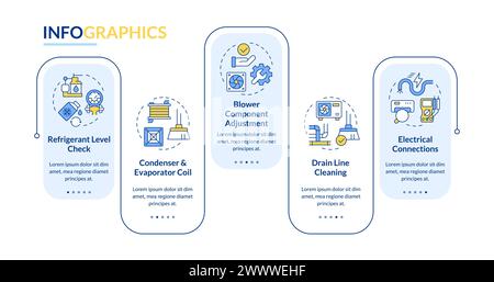 Modèle infographique rectangle bleu inspection climatisation Illustration de Vecteur