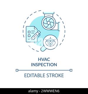 Icône de concept bleu doux d'inspection HVAC Illustration de Vecteur