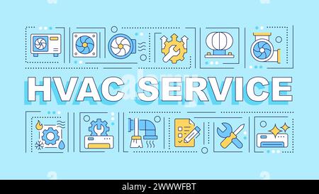Concept de mot turquoise d'entretien HVAC Illustration de Vecteur