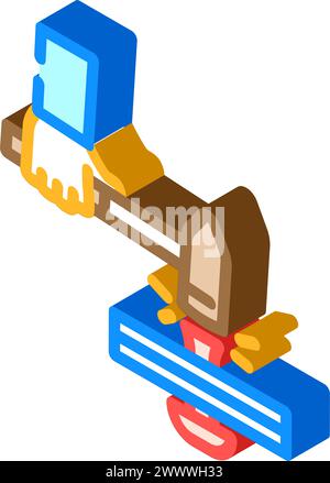 rivetage illustration vectorielle d'icône isométrique en métal de forgeron Illustration de Vecteur