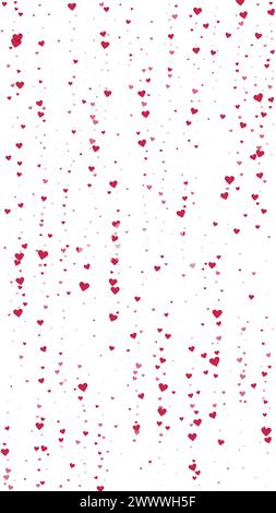 Superposition de confettis de coeur de Saint-Valentin. Coeurs rouges dispersés sur fond blanc. Illustration vectorielle de confettis Joyfull coeur Illustration de Vecteur