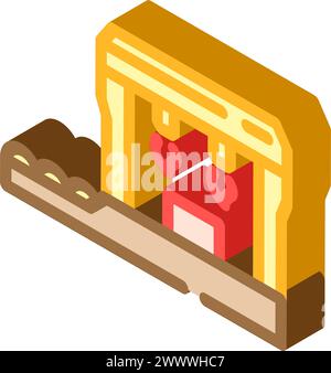illustration vectorielle d'icône isométrique de métal de forgeron de traitement thermique Illustration de Vecteur
