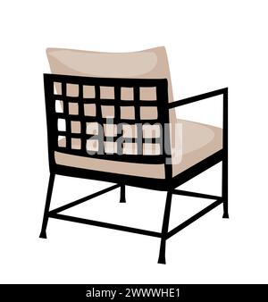 Vecteur de vue arrière fauteuil patio isolé sur blanc. Illustration de Vecteur