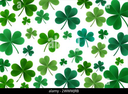 Modèle graphique Happy Saint Patrick avec illustration vectorielle de feuille de trèfle Illustration de Vecteur