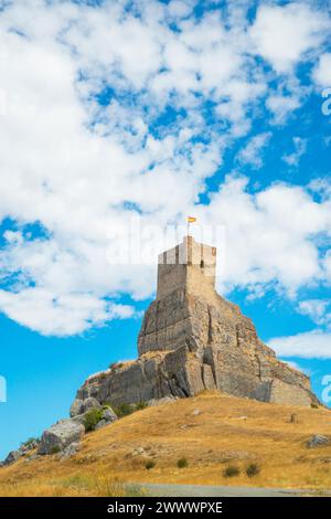 Château. Atienza, province de Guadalajara, Castilla la Mancha, Espagne. Banque D'Images