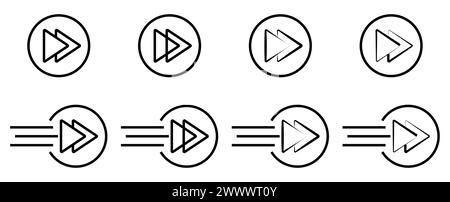 Icône de contour rapide, icône de démarrage est un vecteur isolé de la collection multimédia pour les applications, l'interface utilisateur et le Web. Illustration de Vecteur