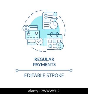 Icône de concept bleu de paiements réguliers Illustration de Vecteur