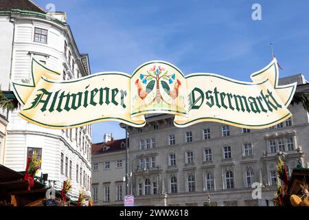 Vieux marché viennois de Pâques, Freyung, Vienne, Autriche Banque D'Images