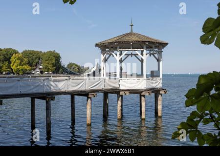 Jetée de pêche sur le lac de Constance, Bregenz dans le Vorarlberg, Autriche Banque D'Images