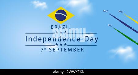 Conception de jour national ou de jour de l'indépendance pour l'illustration vectorielle de célébration brésilienne. 7 de setembro, independencia do brasil, (traduction : 7 Septem Illustration de Vecteur