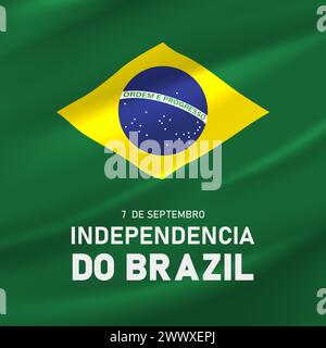 Conception de jour national ou de jour de l'indépendance pour l'illustration vectorielle de célébration brésilienne. 7 de setembro, independencia do brasil, (traduction : 7 Septem Illustration de Vecteur