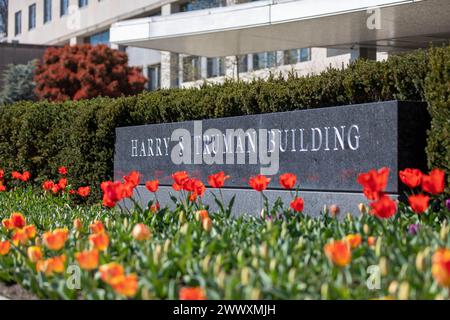 Le Département d'État américain à Washington, DC, le 25 mars 2024. (Photo de Michael Nigro/Sipa USA) Banque D'Images