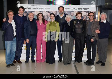 Rome, Italie. 26 mars 2024. Les acteurs assistent à la photocall du film 'Zamora' au Cinéma Adriano. Crédit : SOPA images Limited/Alamy Live News Banque D'Images