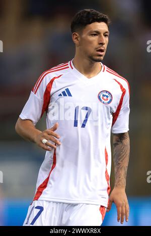 Parme, Italie, 22 mars 2024. Cesar Perez du Chili lors du match amical international au Stadio Ennio Tardini, Parme. Le crédit photo devrait se lire : Jonathan Moscrop / Sportimage Banque D'Images