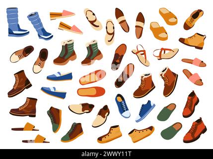 Chaussures pour hommes pour l'automne et l'hiver. Illustration de Vecteur