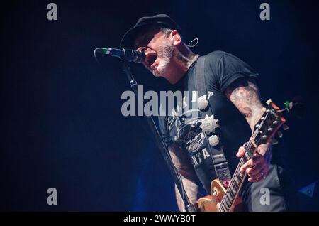 Mike Ness de social Distortion au Rockwave Festival à TerraVibe Park, Athènes / Grèce, juillet 2022 Banque D'Images