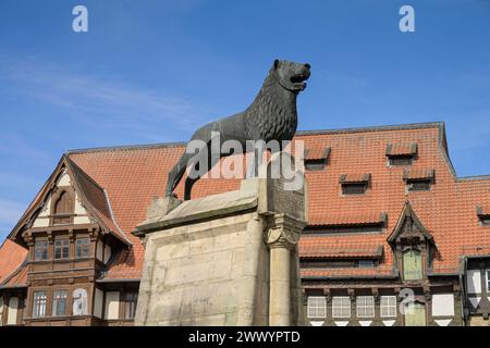 Braunschweiger Löwe, Burgplatz, Braunschweig, Niedersachsen, Deutschland *** Braunschweiger Löwe, Burgplatz, Braunschweig, basse-Saxe, Allemagne Banque D'Images