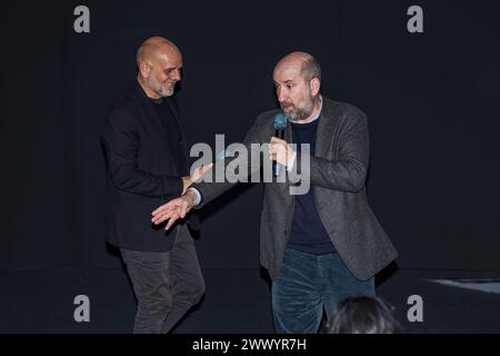 UCI Cinemas di Bicocca Village - Sesto San Giovanni , Milan, Italie, 25 mars 2024, Antonio Albanese. Riccardo Milani e Virginia Raffaele pendant VI Banque D'Images