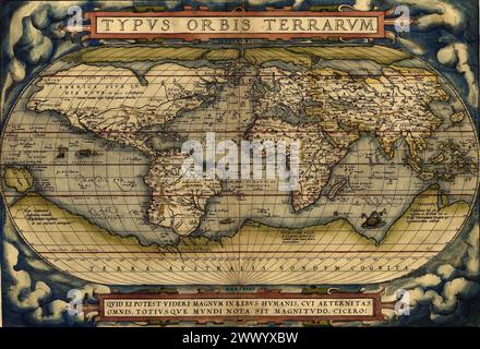 Ortelius carte du monde 1570 Abraham Ortelius - Banque D'Images