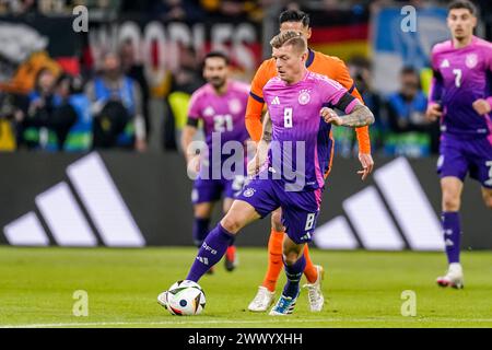 Francfort-sur-le-main, Allemagne. 26 mars 2024. FRANCFORT-SUR-le-MAIN, ALLEMAGNE - MARS 26 : L'Allemand Toni Kroos court avec le ballon lors du match amical international entre l'Allemagne et les pays-Bas au Deutsche Bank Park le 26 mars 2024 à Francfort-sur-le-main, Allemagne. (Photo de Joris Verwijst/Orange Pictures) crédit : Orange pics BV/Alamy Live News Banque D'Images