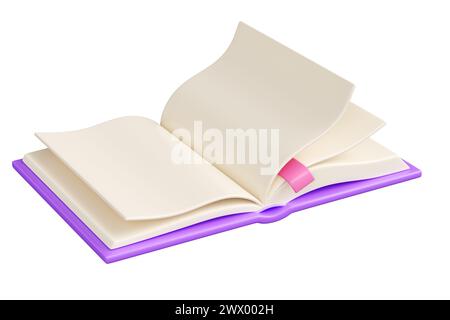 Illustration de rendu 3D livre ouvert. Banque D'Images