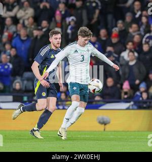 Glasgow, Royaume-Uni. 26 mars 2024. Dans leur préparation pour l'UEFA EURO 2024, l'Écosse affronte l'Irlande du Nord au Hampden Park, Glasgow, le stade national écossais. Crédit : Findlay/Alamy Live News Banque D'Images