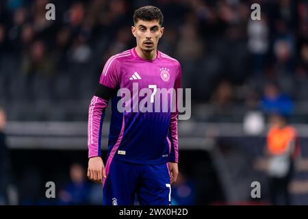 Francfort-sur-le-main, Allemagne. 26 mars 2024. FRANCFORT-SUR-le-MAIN, ALLEMAGNE - MARS 26 : L'Allemand Kai Havertz regarde pendant le match amical international entre l'Allemagne et les pays-Bas au Deutsche Bank Park le 26 mars 2024 à Francfort-sur-le-main, Allemagne. (Photo de Joris Verwijst/Orange Pictures) crédit : Orange pics BV/Alamy Live News Banque D'Images